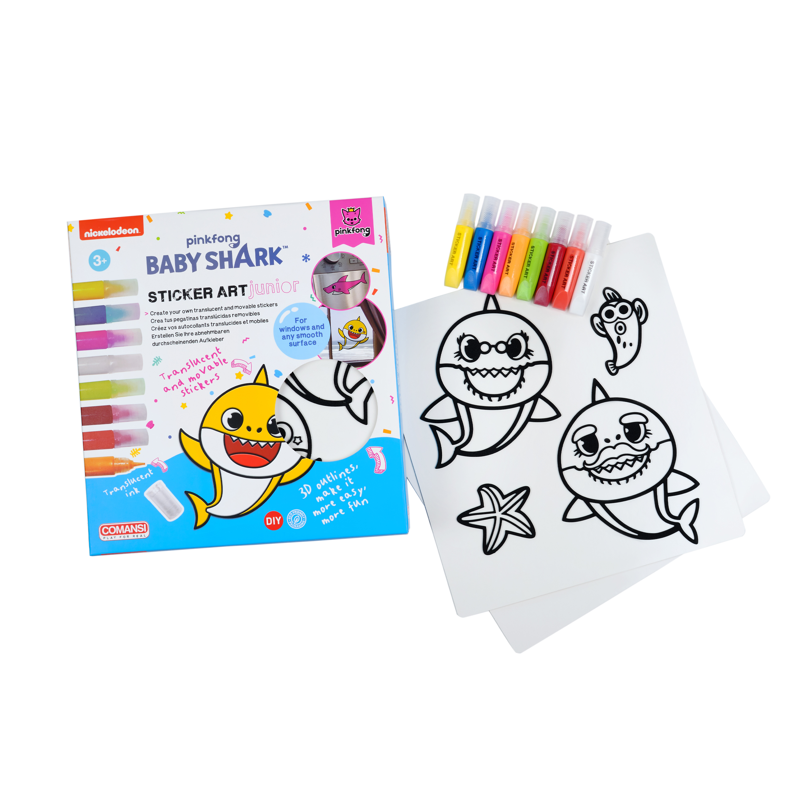 Pyssel baby shark sticker art junior